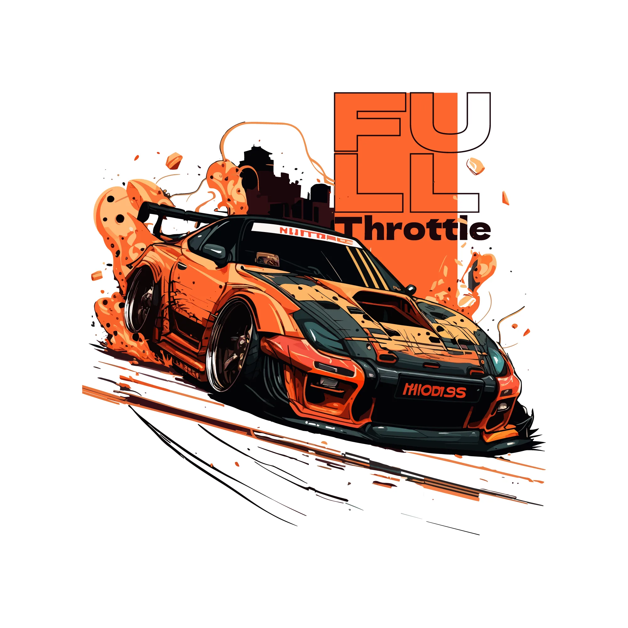 Drift Car illustration stock vector. Illustration of sport - 174128288