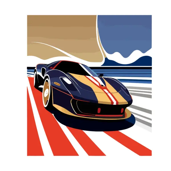 Classic retro style sports cars design