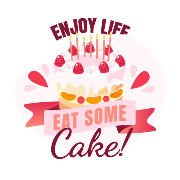 Life sentence on a birthday cake with lighted candles design