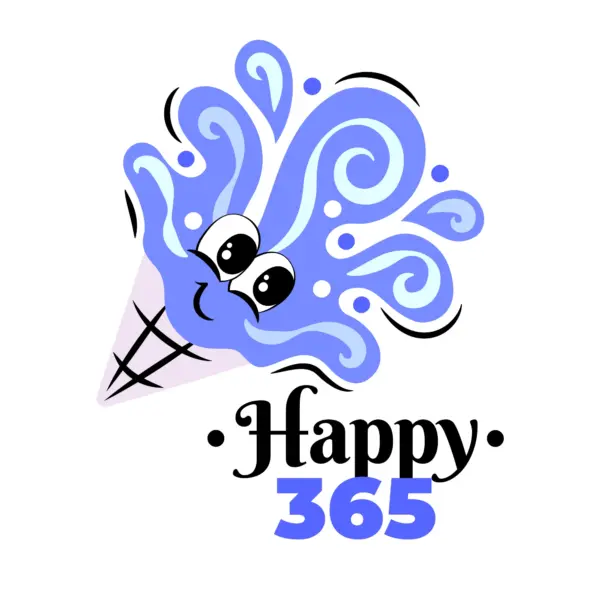 Throwing confetti with a happy face celebrating New Year's Eve design