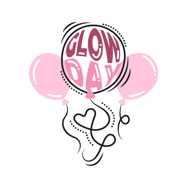 Pink balloons with birthday phrase design