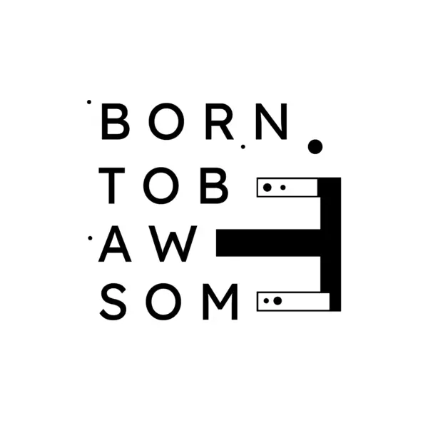 Phrase decorated with shapes and rectangles design