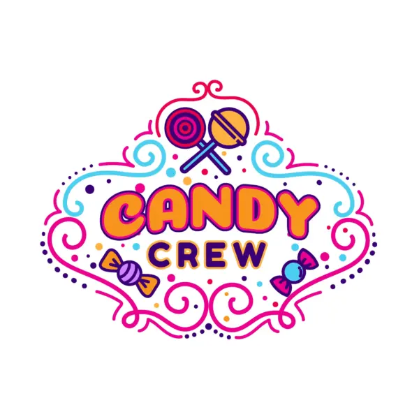 Team phrase with sweets around design