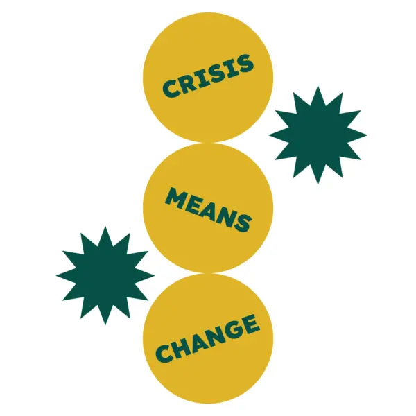 Motivational phrase inside circles with stars around them design