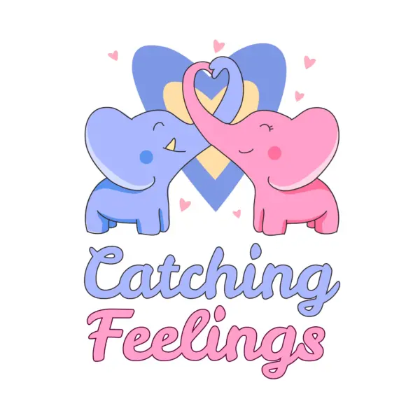 Elephants joining their trunks in a heart shape design
