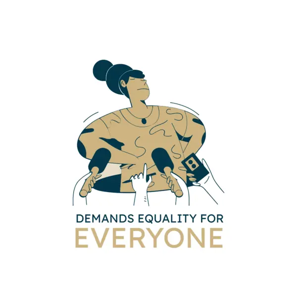 Girl stubborn about talking to the media design