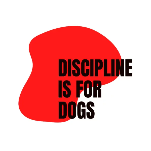 Discipline phrase with a liquid form of background design