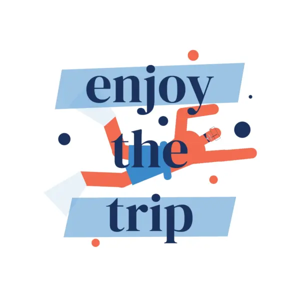 Motivational phrase with a swimming man design