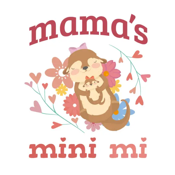 Mother otter with her baby design