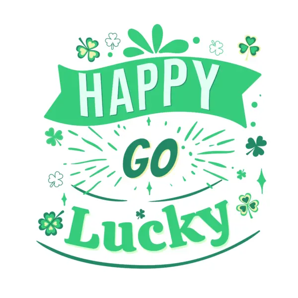 Lucky phrase with trees and details around it design