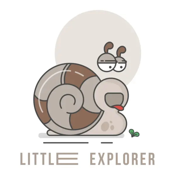 Tired snail with exploration phrase design