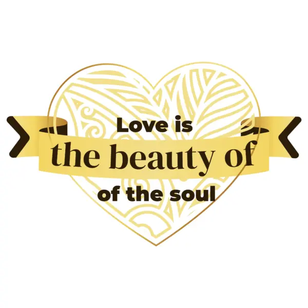 Yellow heart with love sign design