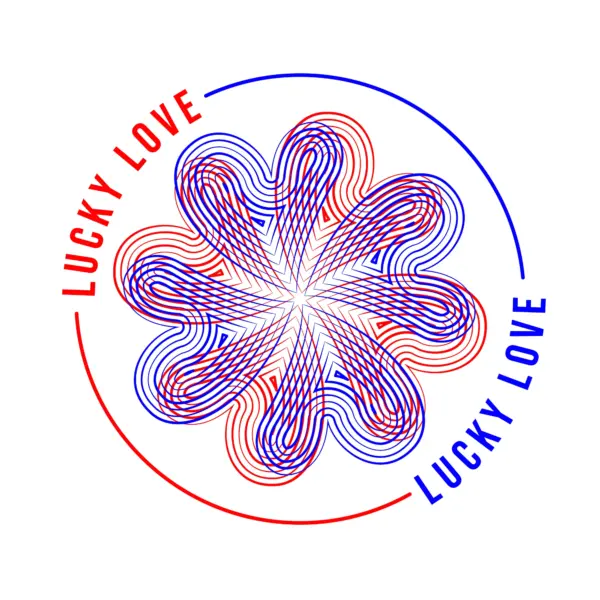 Flower made with lines and lucky line about love design