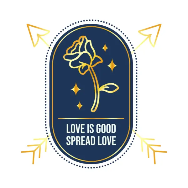 Golden rose with motivational phrase about life design