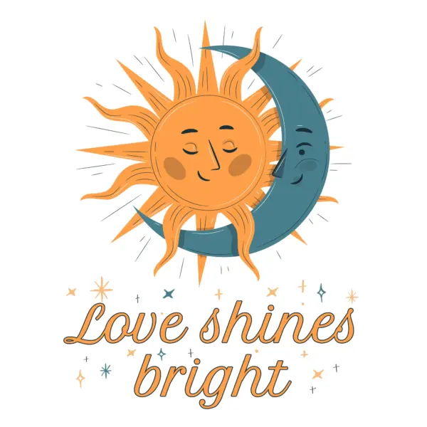 Sun and moon together with phrase design