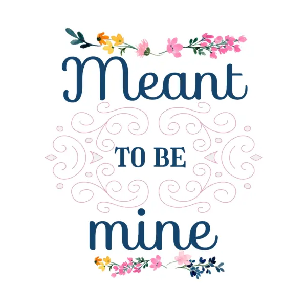 Love phrase with ornaments and artistic flowers around the design