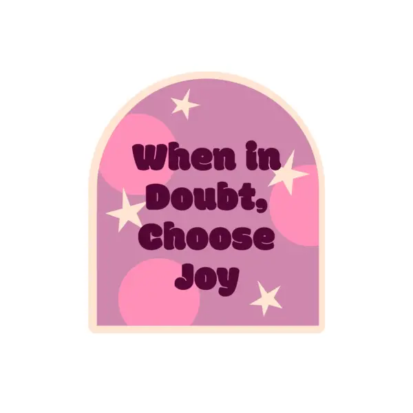 Happiness phrase with stars around inside a badge design