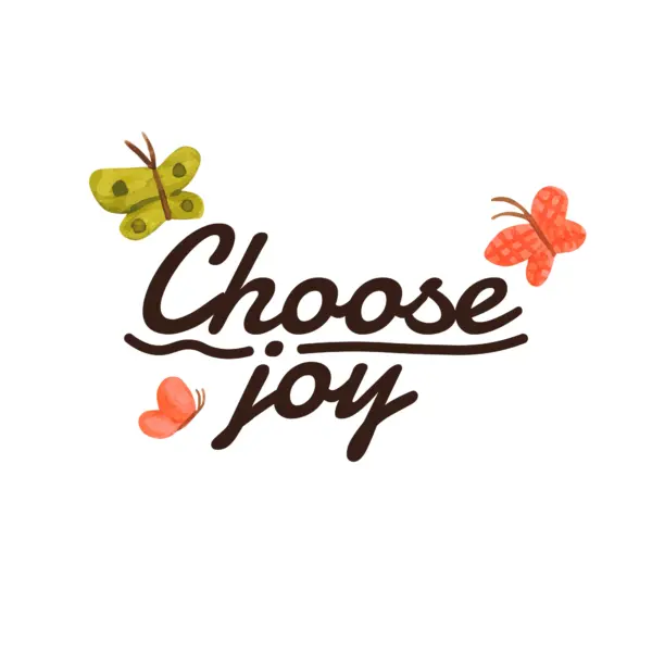 Happiness sentence with butterflies flying around design