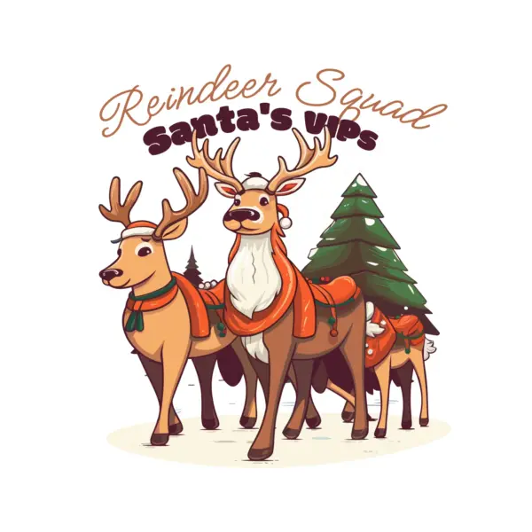 Santa reindeer kit with christmas tree and phrase design