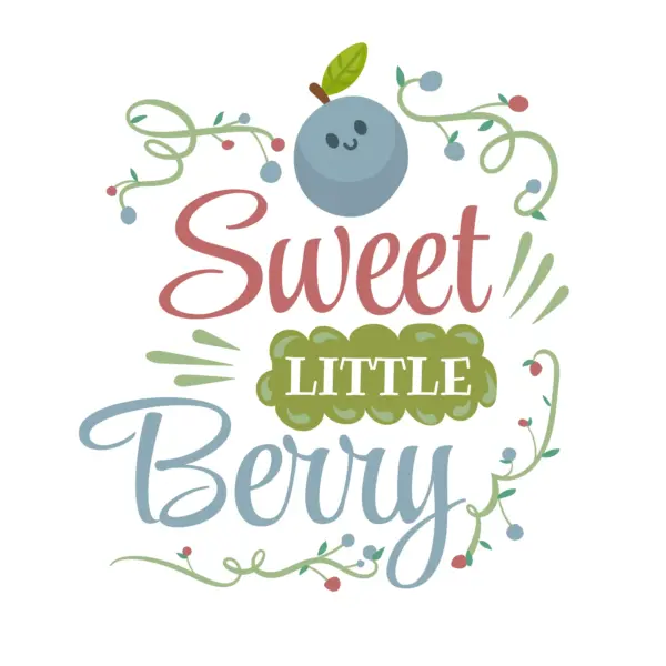 Phrase inside a frame with small fruits design