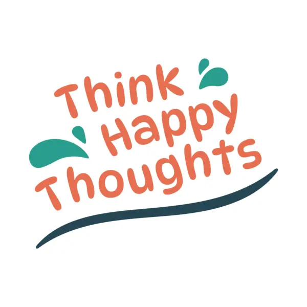 Happiness phrase decorated with lines and drops design