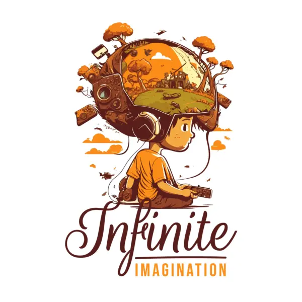 Child imagining a world inside a helmet design