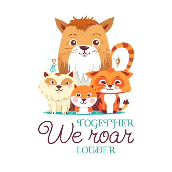 Animal couple with family phrase design