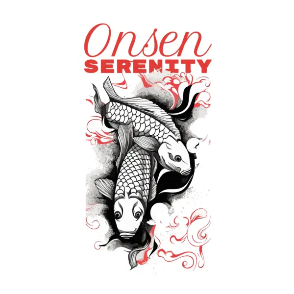 Koi carp with serenity phrase design