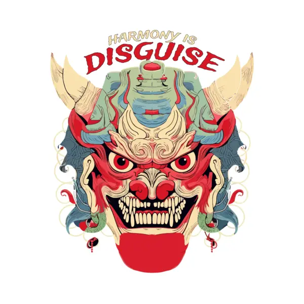 Japanese dragon mask with drase design