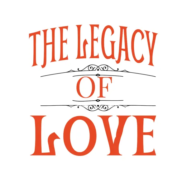 Love phrase with ornaments design