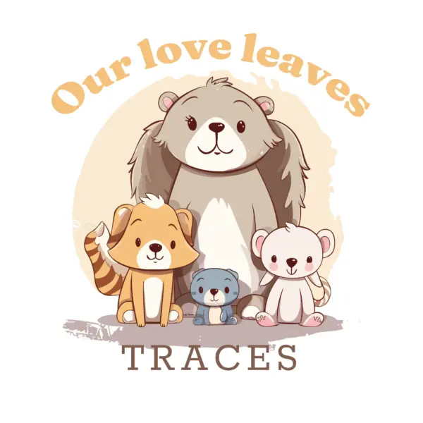 Family of animals with love phrase design