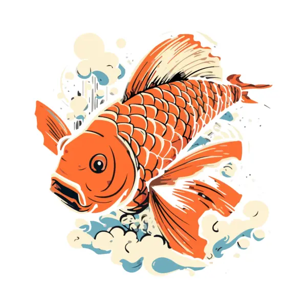 Traditional Japanese fish swimming design