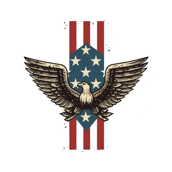 Patriotic eagle with United States flag design