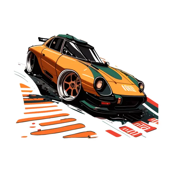 Classic car with luxury rims and customization kit design