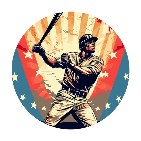 Baseball player a design of the united states flag design