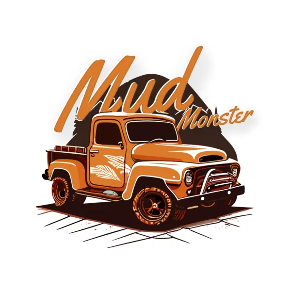 American classic car with platon and phrase design