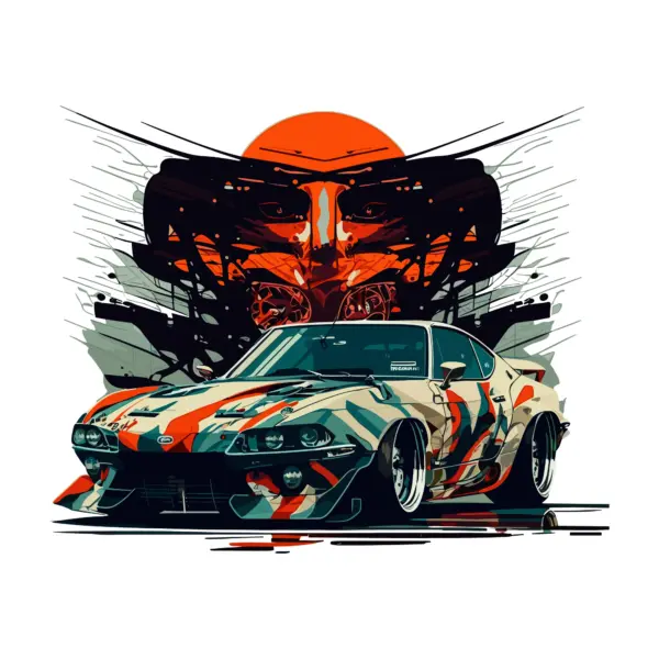 Customized car with color camouflage design