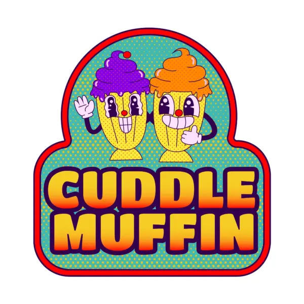 Happy ice cream hugging with phrase design