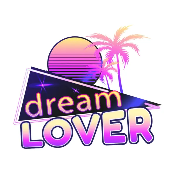 Sun and palm tree with love phrase design