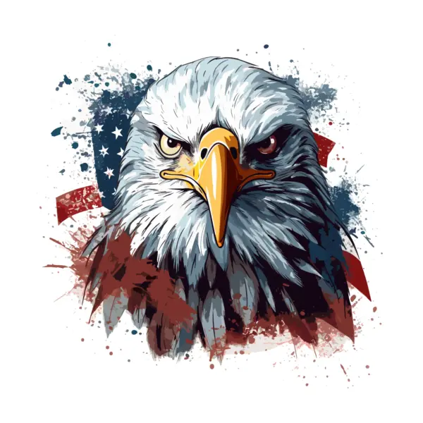 Eagle with United States flag design