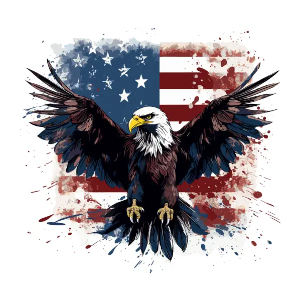 Flying eagle with U.S. flag design