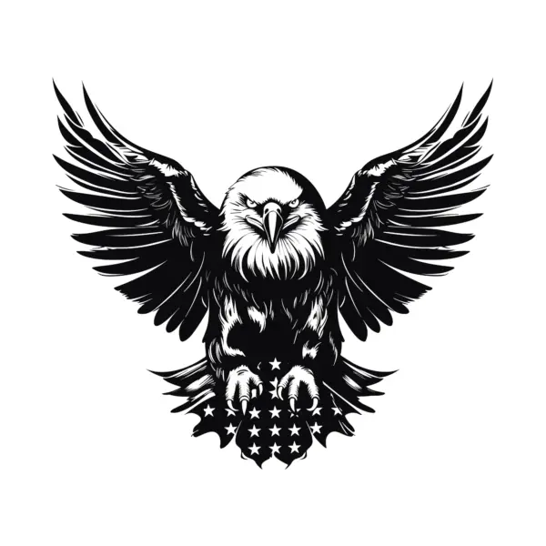 Eagle with the stars of the united states flag design