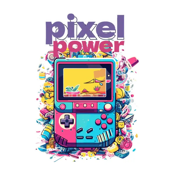 Portable gaming console with gamer phrase design