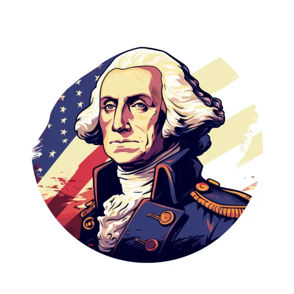 George washinghton med american flag background design