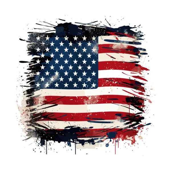 United States flag spotted with stitch around it design