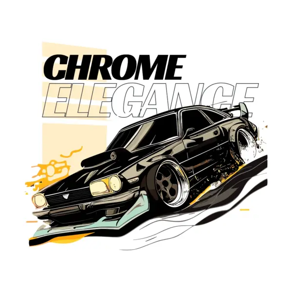 Personalized classic car with racing phrase design