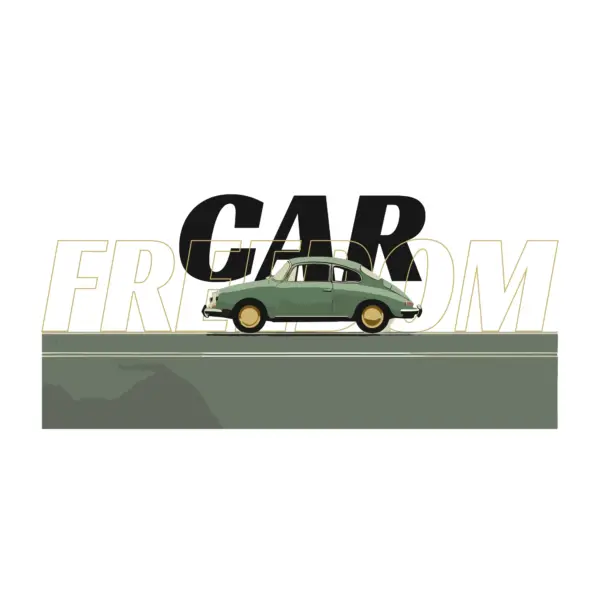 Classic car side with vintage phrase design