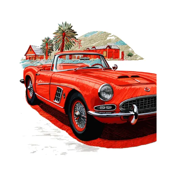 Luxury classic car convertible for a village