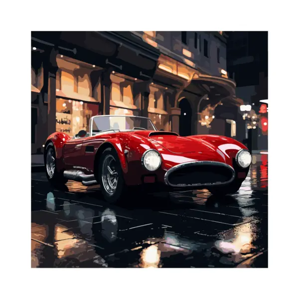 Classic luxury sports car convertible convertible on the streets at night design