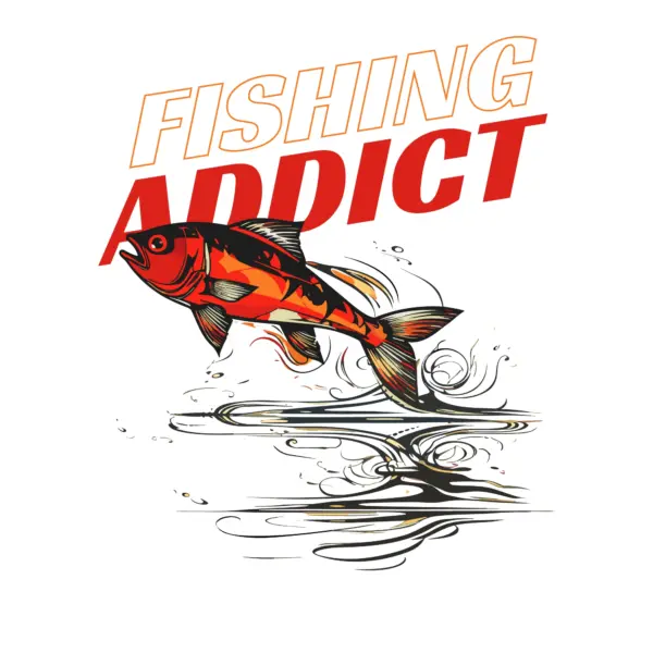 Jumping fish with fishing phrase design